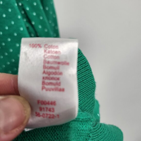 Woman Within Button Up Cardigan Womens Large Green Polka Dot Preppy Casual - Picture 6 of 9